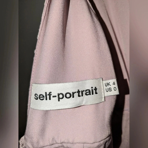 Self Portrait Broderie Anglaise And Pleated Panel Midi Lilac Dress Size 0 - Picture 10 of 12